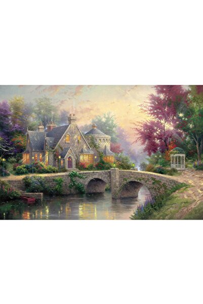 ve Tablou Canvas, Peisaj, Padure, lac, Conacul ideal 2 80 x 50 cm, Multicolor