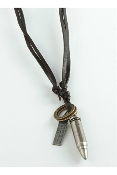 Modaadresiniz deri ipli mermi kolye