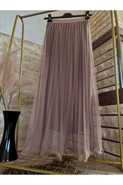 Nisa Luxury Boutique Elastic Waist Tulle Stylish Stone Spreading Skirt