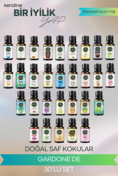 Gardone 30'lu 10 ml Set Esansiyel Uçucu Yağ Buhurdanlık Yağı Hava Nemlendir A...