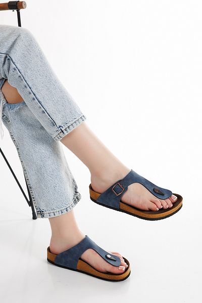 Moda Hanım Women's Flip Flops Navy Blue