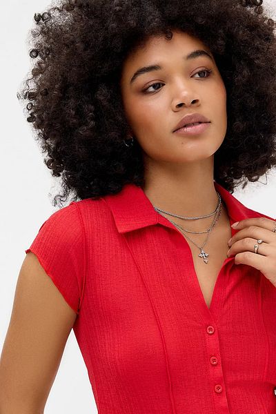 MAXLEVEL MODA Thin Fabric Transparent Bluz