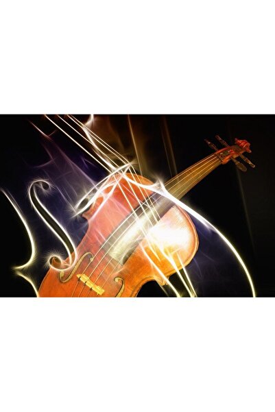 ve Tablou Canvas, Vioara, Muzica, 80 x 50 cm, Rama lemn, Multicolor