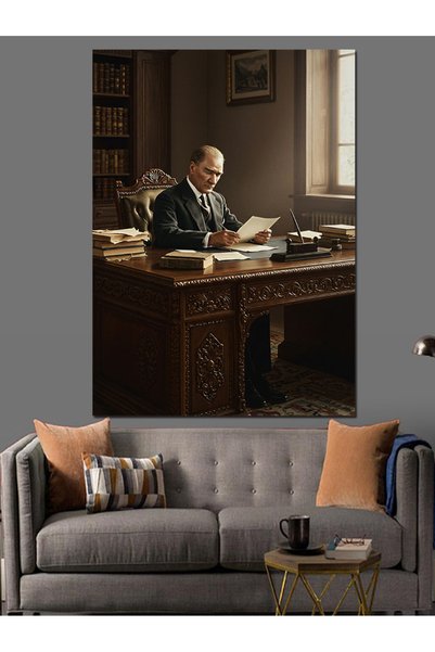 ekart Mustafa Kemal Atatürk Dekoratif Kanvas - Mdf Ahşap Tablo