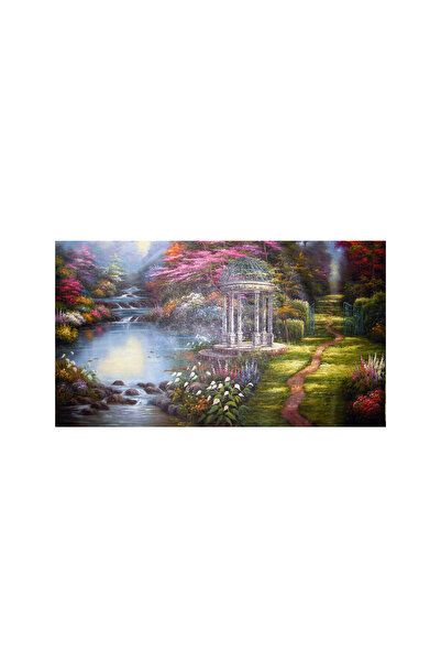 ve Tablou Canvas, Peisaj, rauri, gradina, flori, padure colorata, 80 x 40 cm,...