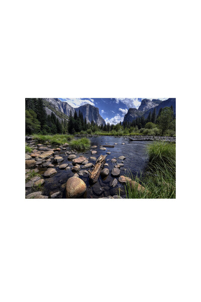 ve Tablou Canvas, Peisaj, Cascada, natura, lac, munte, padure, 80 x 50, multi...