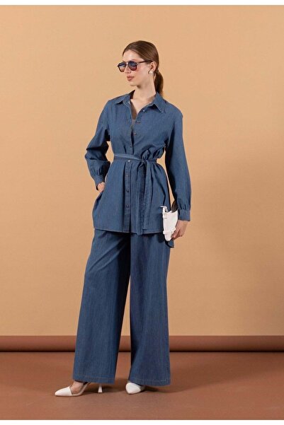 Stilife 25Y6192 TAKIM TUNİK PANTOLON BEL LASTİKLİ TUNİK DÜĞMELİ ORJİNAL