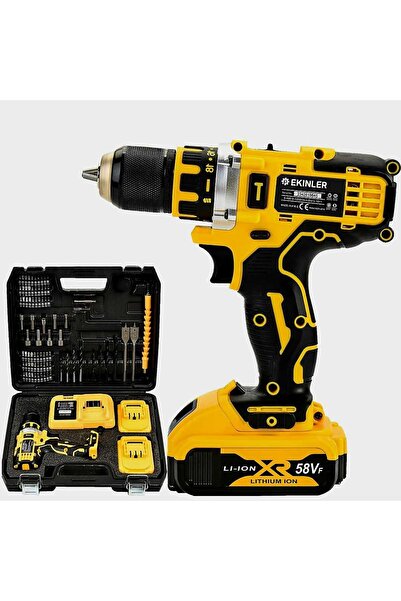 ekinler el aletleri Akülü 84 Parça Çift Batarya Vidalama Matkap Seti 58Vf 3p ...