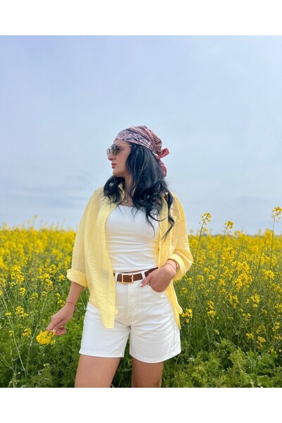 unique rain Kadın Tam Kalıp Yüksek Bel Kot Şort