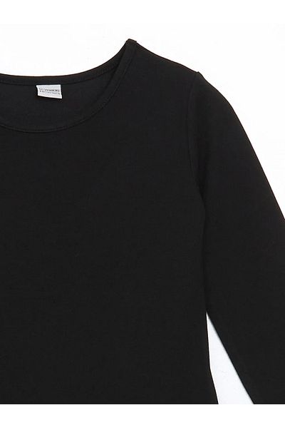 LC Waikiki Lcw Kids Black Crew Neck Girls' Dress