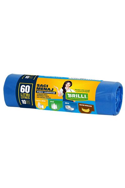 Cesiro Saci de curățare Brilli 60l, set 10, albastru Sr