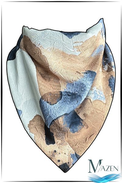 MAZEN “Women's Special Patterned Chiffon Scarf – Soft Texture, Colorful Elegance” 50X50 cm