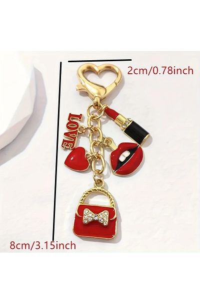 CEDAN Clutch Bag Necklaces, Lipstick and "Love" Design - Gift for Mother's Day or Valentine's Day