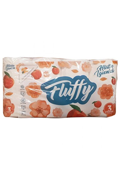 Cesiro Hârtie igienică albă pufoasă, parfum de piersică, 3 straturi, 8 bucăți