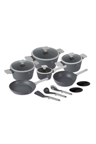 Berlinger Haus 15-piece Aspen Bh 8245 Cookware Set, Non-stick, Gray