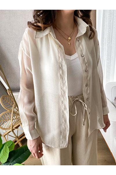 biumi butik kadın ipeksi ince gömlek