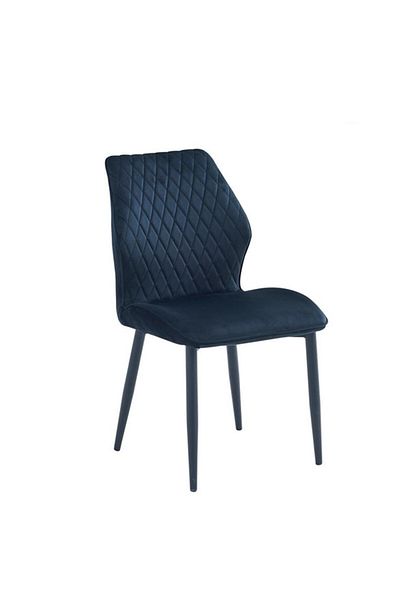 Generic Dining Chair with Metal Legs - Living Room Chair - Velvet Armless chair - Kitchen Chair Black