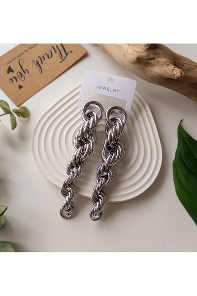 Ervalina Style: Long Twist Dangle Earrings