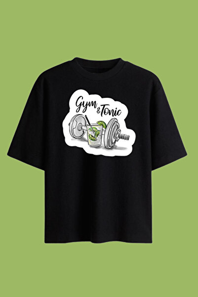 Dupe Design Μπλουζάκι με στάμπα GYM & TONIC Oversize