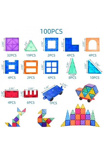 Little Cloud Magnetic Building Blocks - 100 Pieces