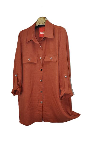 elma abone LARGE SIZE LINEN SHIRT