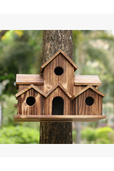 Obay Kuş Evi 6 Delikli Kuşlar, Dekorasyon Dışındaki Veranda Için Sinek Kuşu Yuvası