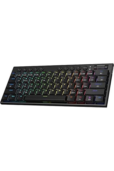 REDRAGON لوحة مفاتيح الألعاب اللاسلكية K632 Pro Noctis بإضاءة خلفية 60% RGB، بلوتوث/2.4 جيجاهرتز/سلكية، رفيعة للغاية، ثلاثية الأبعاد
