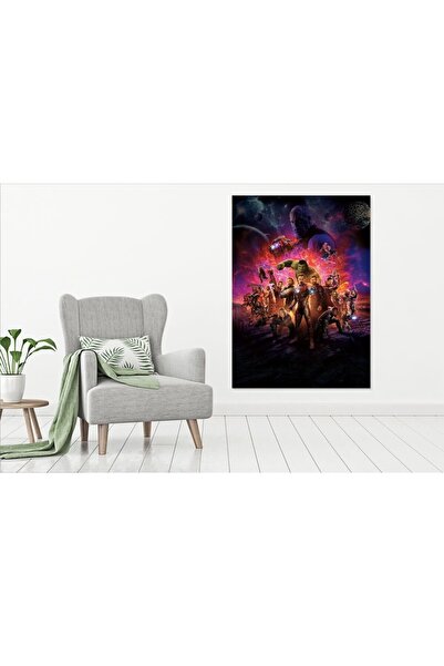 ve Tablou Canvas, Avengers, Iron Man, Hulk, Thor, Thanos, Spider man, 60 x 80 cm