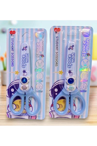 izmir yazici servis Astronaut Patterned Figured School Scissors Blunt Tip Scissors Scissors with Protective Case 1 Piece