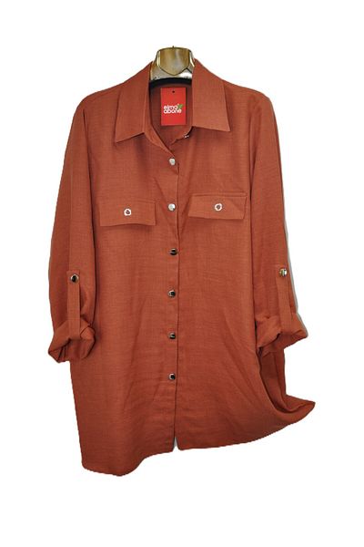 elma abone LARGE SIZE LINEN SHIRT