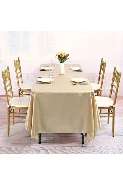 Kotonia Home Tablecloth - 180x300 Cm, Damask Satin Delux, 100% Cotton, Vanilla