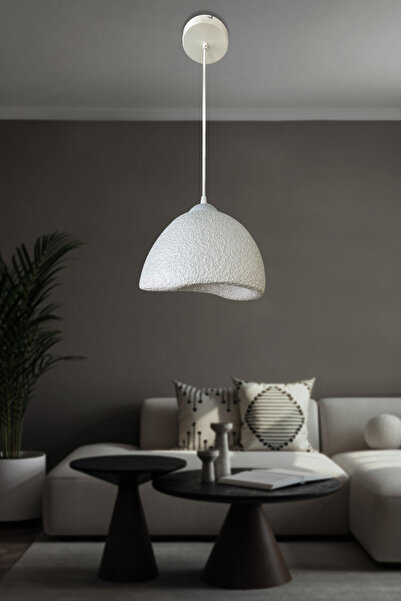 RSCOLLECTIONS Tekli Modern Bohem Tasarım Sarkıt İthal Beton Avize Beyaz Kablo...