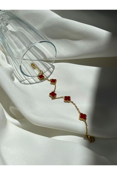 Bellamy Jewelry سوار البرسيم الأحمر كلاريت - ذهبي