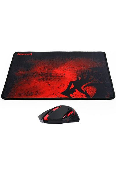 REDRAGON Wireless Gaming Combo Mouse and Mat by Redragon - Black