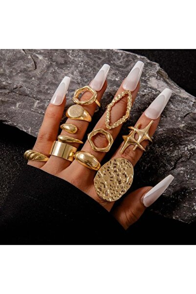 Girift Vintage Uira 10 Adet Vintage Yüzük Seti