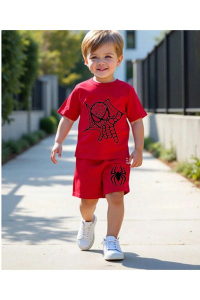 bebekpare Boy's Tshirt Shorts Set Spider/Superhero