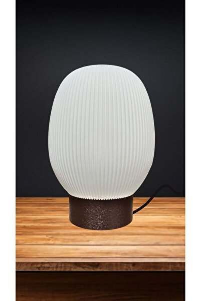 decory قاعدة فالنتي الحديثة ذات اللون البني والجسم الأبيض بتصميم خاص عاكس الضوء (بيوبلستيك) E27