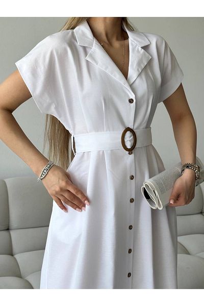 Ekim Store Rochie maxi cu curea și nasturi