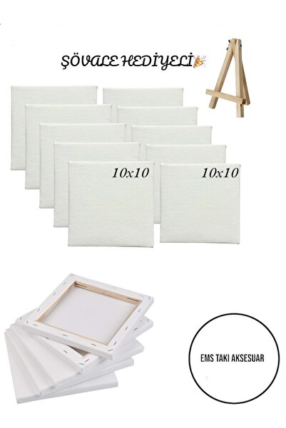 Ems Takı Aksesuar Şövale Hediyeli, 10 Adet 10x10cm Arkadan Zımbalı Kaliteli M...