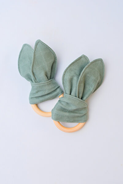 Nami Baby Organik Bebek Diş Kaşıyıcı %100 Doğal Ahşap Diş Kaşıyıcı Müslin Diş Kaşıyıcı