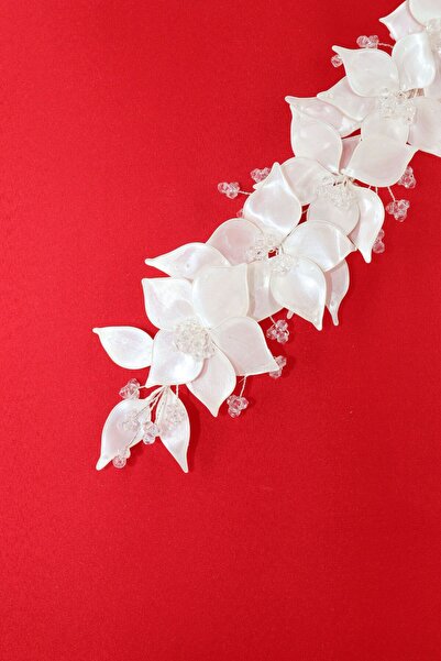 KEEBA Coroana de mireasa cu perla florala. Accesoriu pentru păr de mireasă. Accesoriu pentru păr de logodnă. Accesorii pentru păr Söz Nikah Kına