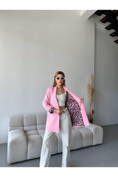 Ekim Store İç Astarlı Leopar Blazer Ceket