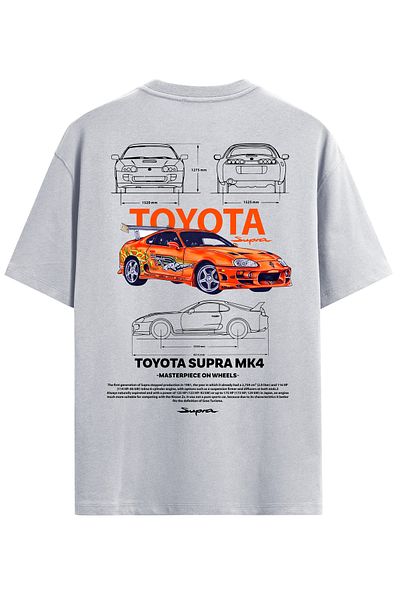 Uniquetex VEK Car Printed Oversize T-shirt spra