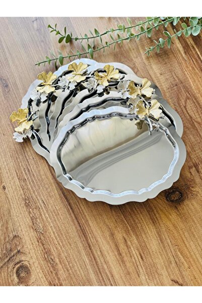 Maglor Luxury 6-Piece Oval Butterfly Presentation, Coffee, Tea and Decorative Tray