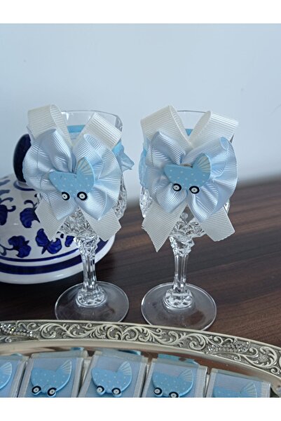 Helvacıoğlu Çikolata Lohusa Şerbet Kadehi Bardağı Dekoru Süsü, 6 Adet