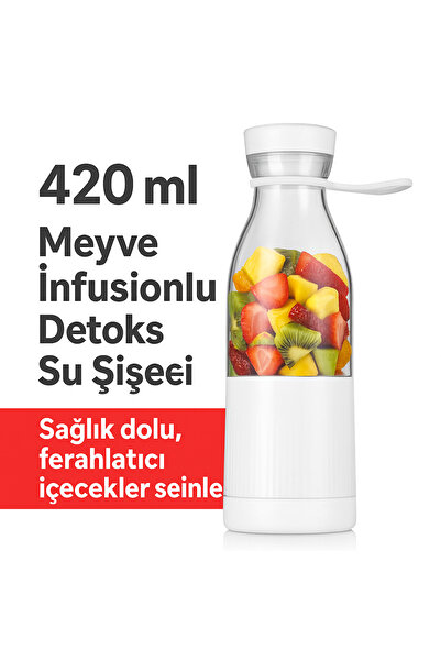 Genel Markalar Şarjlı 3 Bıçaklı Pratik Mini El Rondosu 420ml