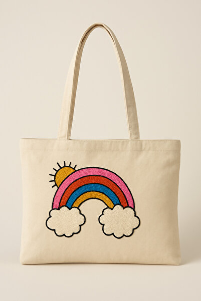 Rell Home Χειροποίητη τσάντα με κέντημα σε στυλ Βοηθείας |   Τσάντα μποξ |   Τσάντα παραλίας