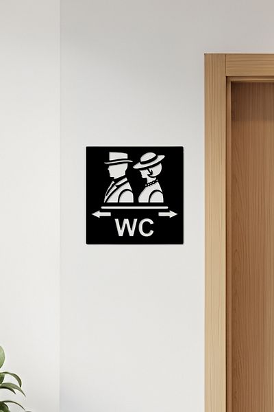 oalpo Wc Sign, Toilet Sign, Women Men Sign, Directional Signs