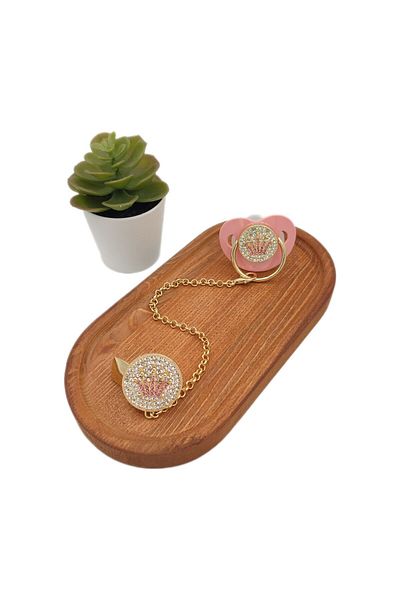 Serap Yılmaz Sahi Coated Crystal Stone Silicone Palate Baby Pacifier Set (0-6 Months) - 0269