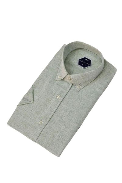 ADVANTE Men's Classic Single Pocket Short Sleeve Shirt Bgl-St04557